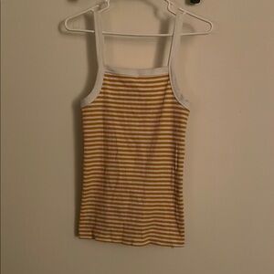 Striped Yellow and White Tank Top